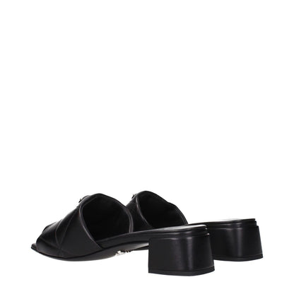 Prada Black Leather Sandals