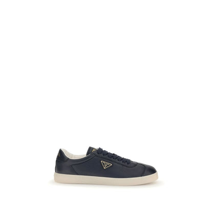Prada Blue Calf Leather Bos Taurus Low Top Sneakers Prada