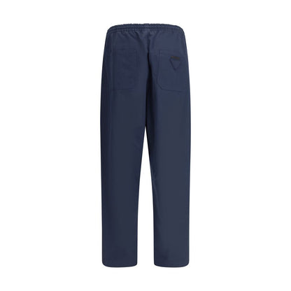 Prada Blue Cotton Casual Pants Prada