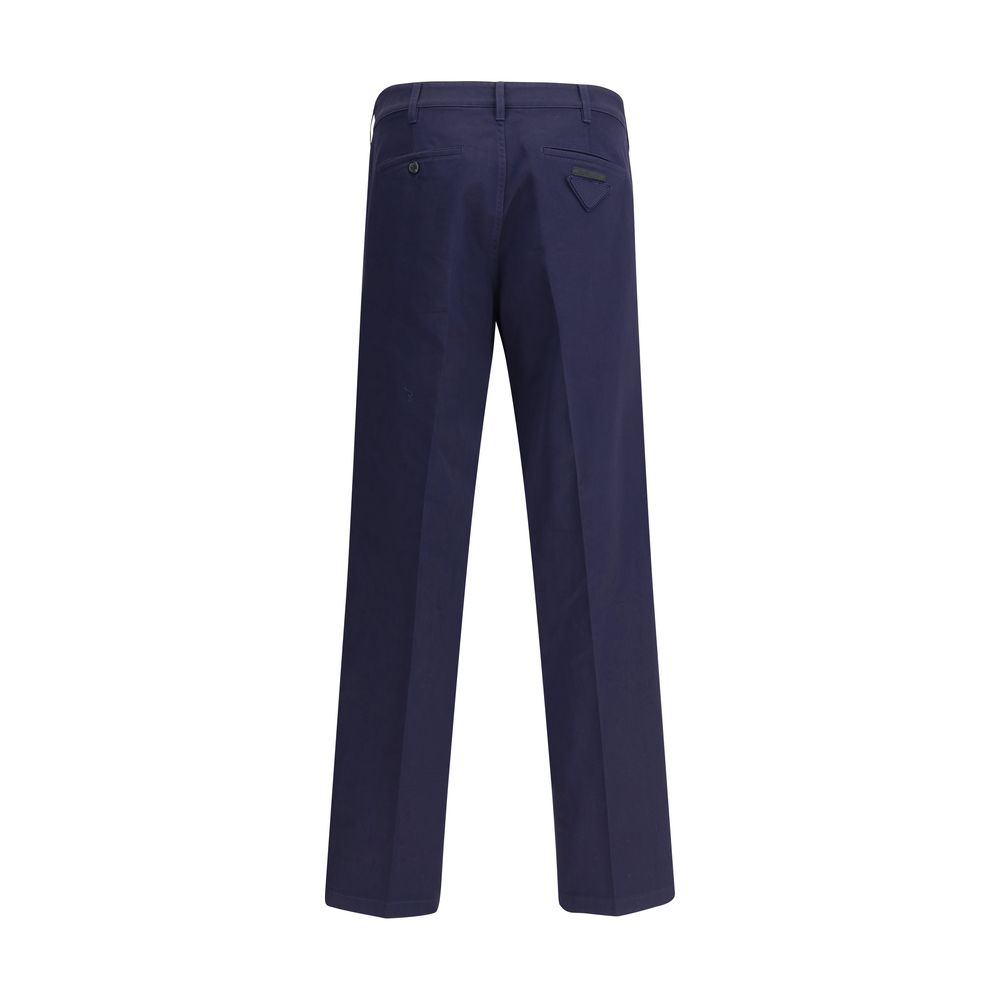 Prada Blue Cotton Chino Pants Prada