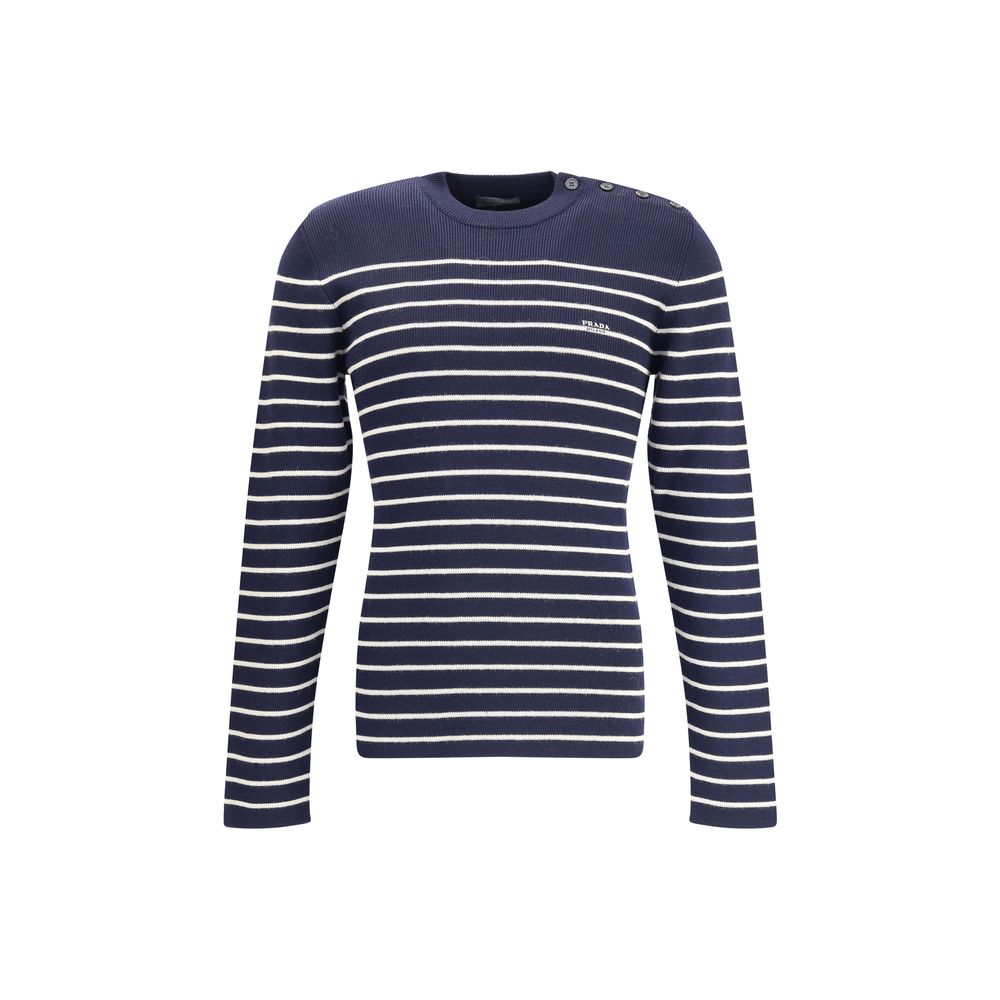 Prada Blue Fleece Wool Sweatshirt Prada