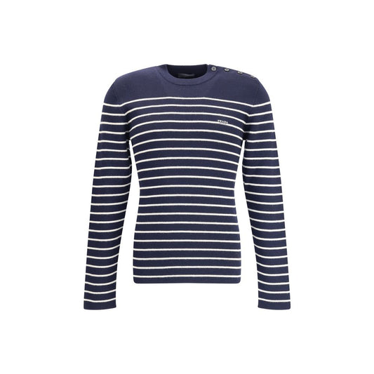 Prada Blue Fleece Wool Sweatshirt Prada