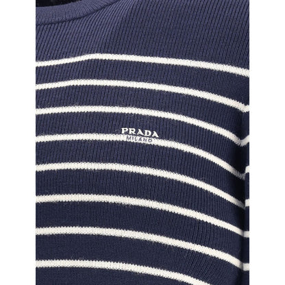 Prada Blue Fleece Wool Sweatshirt Prada