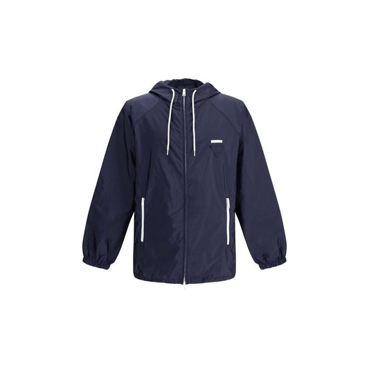 Prada Blue Recycled Polyamide Shell Jacket Prada