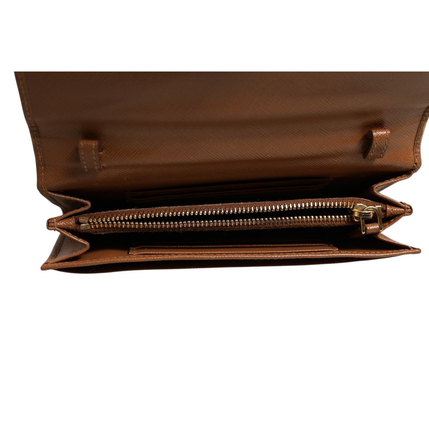 Prada Brown and Gold Wallet Strap