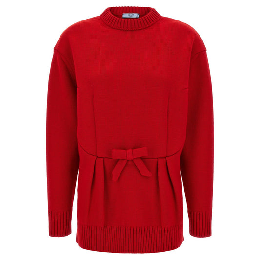 Prada Red Virgin Wool Cardigan