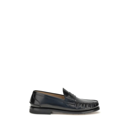 Premiata Black Calf Leather Bos Taurus Slip-On Loafers Premiata