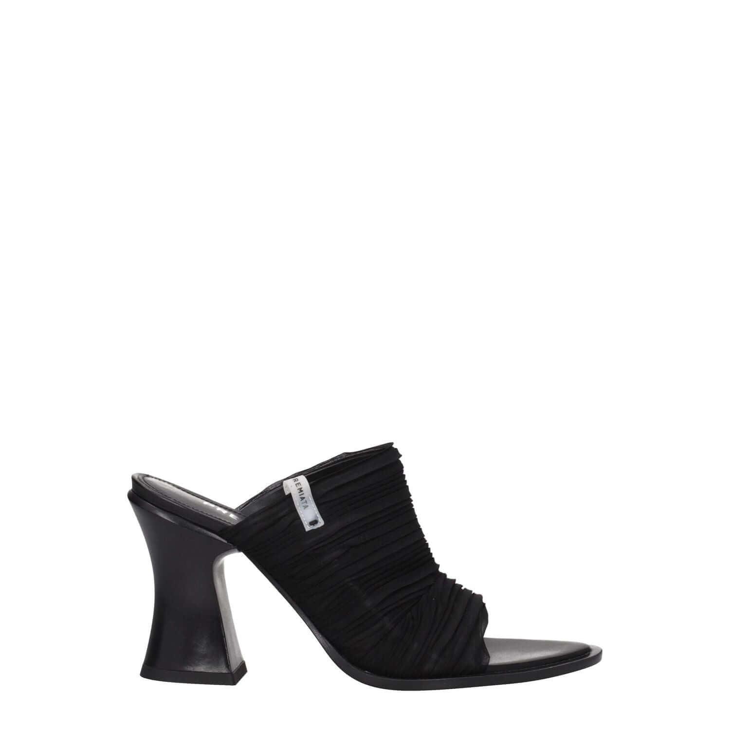 Premiata Black Fabric Platform Sandals