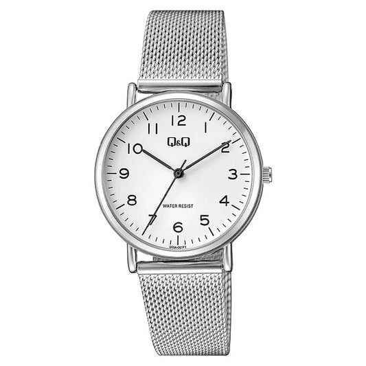 Alt Tag: Q&Q Mod. LADY ONLY TIME wristwatch with 3 ATM water resistance and mesh strap in official box