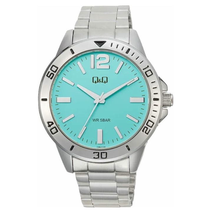 Q&Q Mod. GENT DIVER ONLY TIME wristwatch, 5 ATM water resistance, metal case and strap, quartz movement, mineral dial, in official box.