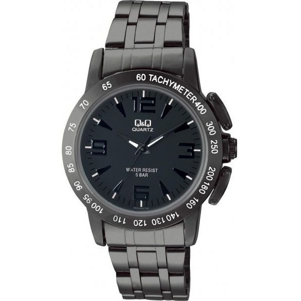 Q&Q FASHION Mod. Q602J405Y wristwatch with 40mm metal case, quartz movement, and mineral dial, packaged in official box. Water resistant 3 ATM.