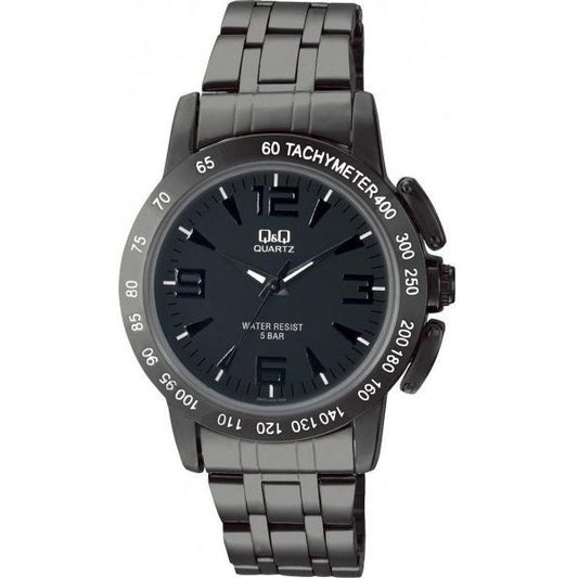 Q&Q FASHION Mod. Q602J405Y wristwatch with 40mm metal case, quartz movement, and mineral dial, packaged in official box. Water resistant 3 ATM.