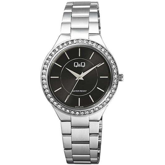 Q&Q FASHION Mod. QC21J202Y silver ladies wristwatch, 38mm metal case with quartz movement, water resistant 3 ATM