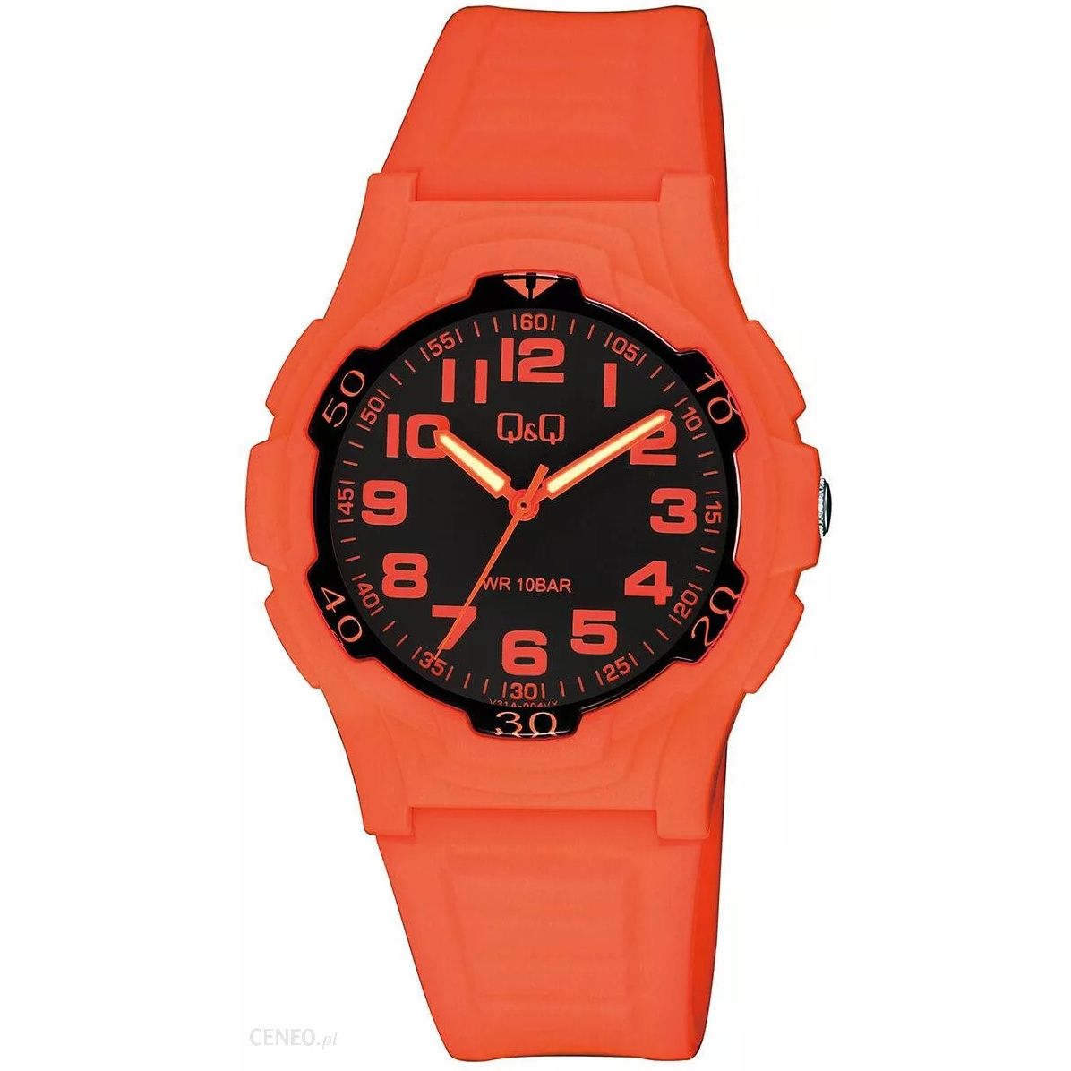 Q&Q FASHION Mod. V31A-004VY wristwatch with 10 ATM water resistance, resin case and strap, quartz movement, gent's design in official box.