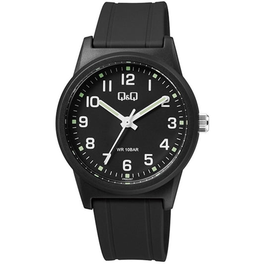 Q&Q FASHION Mod. VR35J027Y unisex quartz wristwatch with 40mm plastic case, silicone strap, and mineral dial, water resistant 10 ATM.