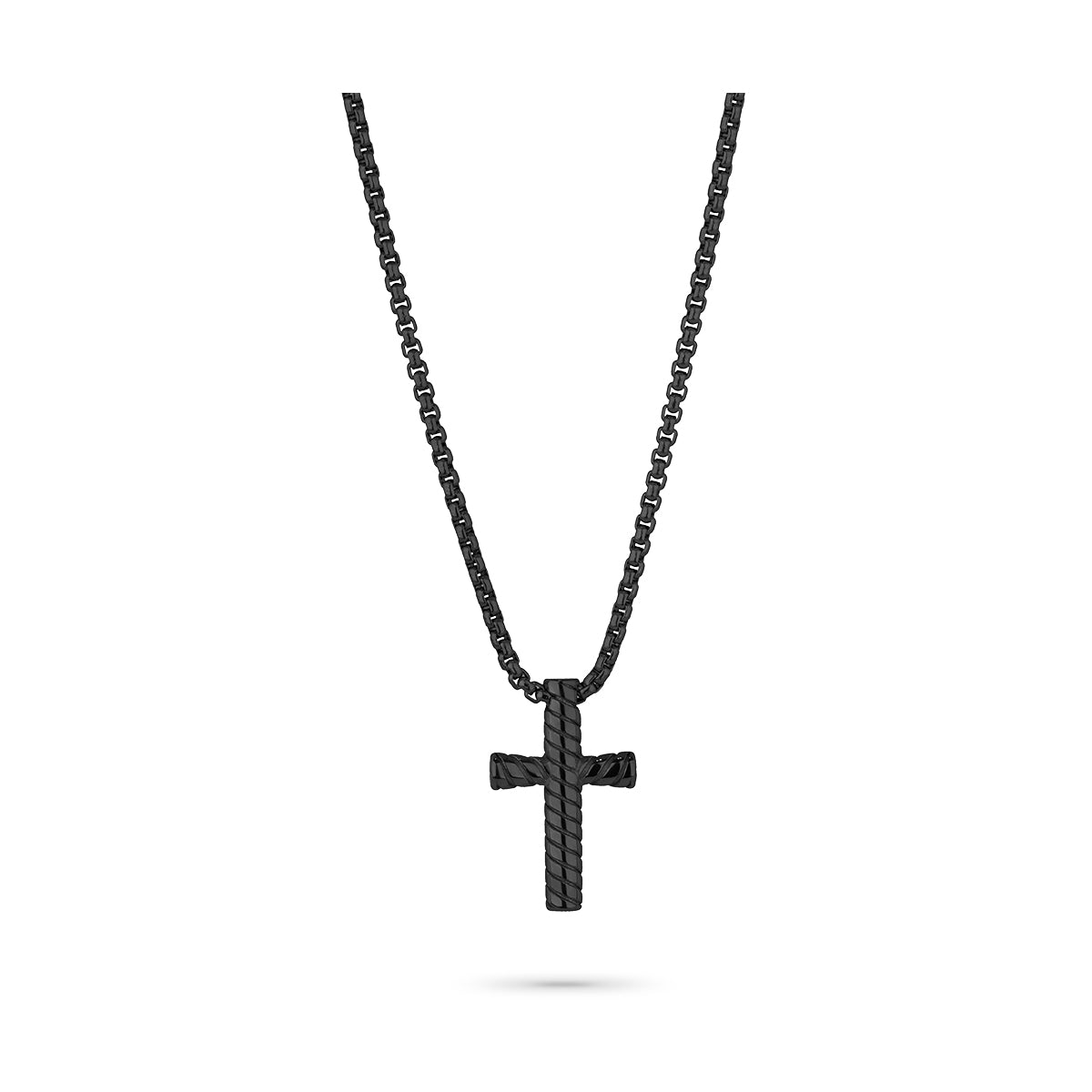 RADIANT JEWELS JEWELRY Mod. RH000322 black cross pendant necklace on display