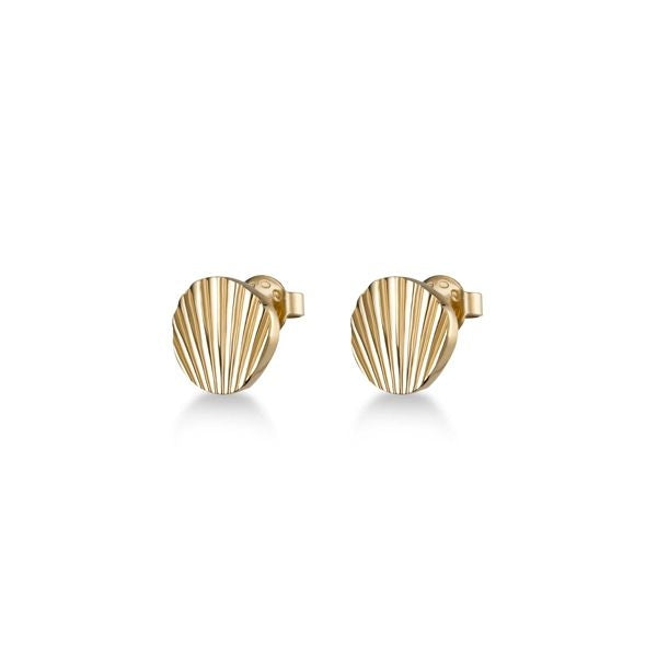 Gold earrings from ROSEFIELD JEWELS JEWELRY Mod. JSSEG-J167 collection, featuring shell-inspired design.
