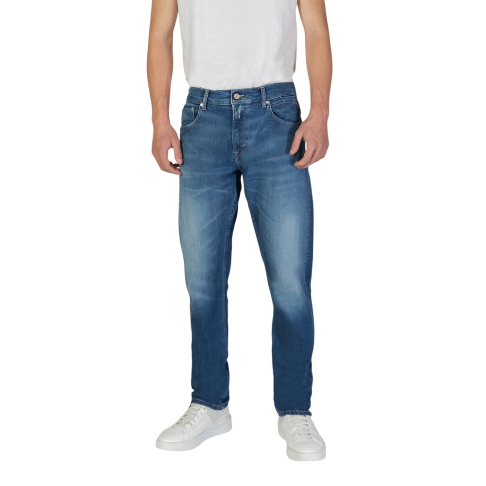Replay Blue Cotton Slim Fit Jeans