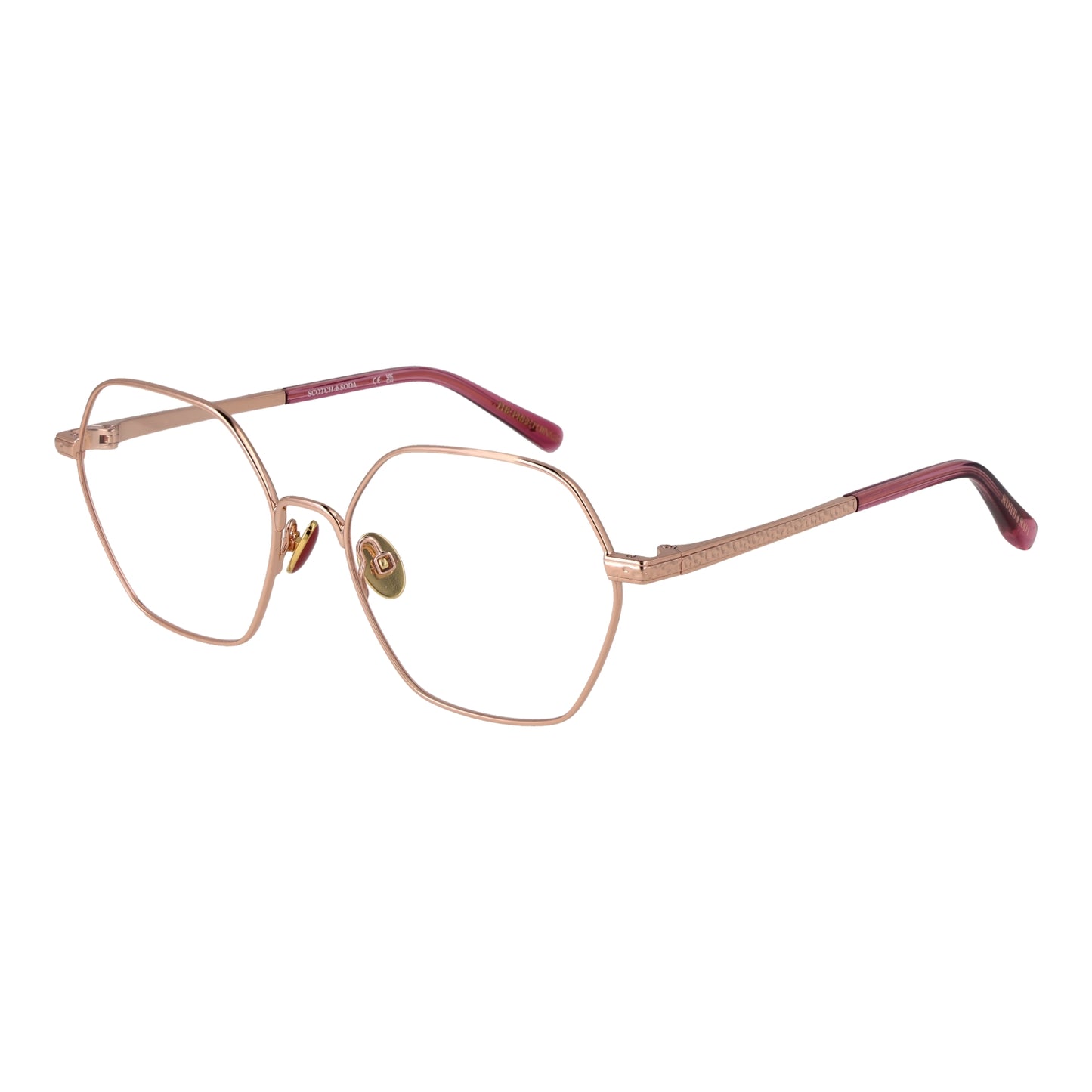 SCOTCH & SODA MOD. SS1025 53401 elegant lady's glasses with hexagonal frames, modern style eyewear for women.
