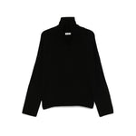 SOFT GOAT Sweaters Black cashmere turtle-neck jumper with ribbed trim and long sleeves.