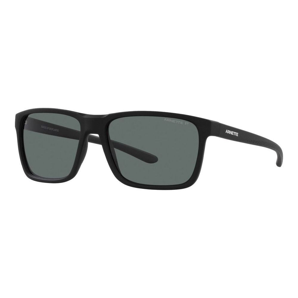 ARNETTE MOD. SOKATRA AN 4323 acetate sunglasses for gent in black frame with gray lenses.