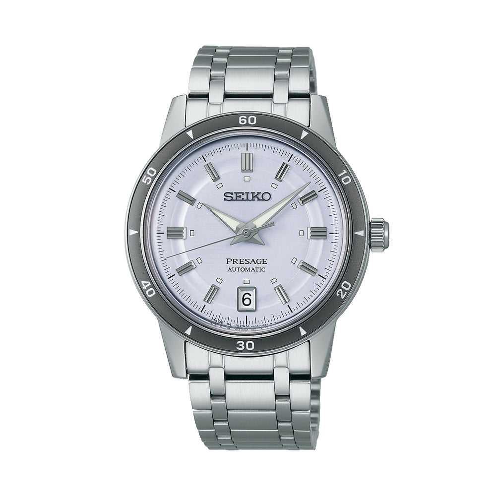 SEIKO PRESAGE MOD. STYLE '60 Automatic watch with stainless steel bracelet and white dial