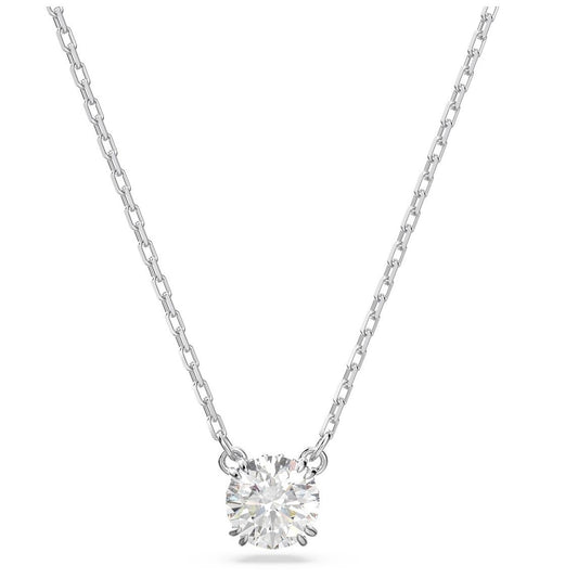 SWAROVSKI JEWELS JEWELRY Mod. 5636706 elegant necklace with a sparkling solitaire crystal pendant on a silver chain.