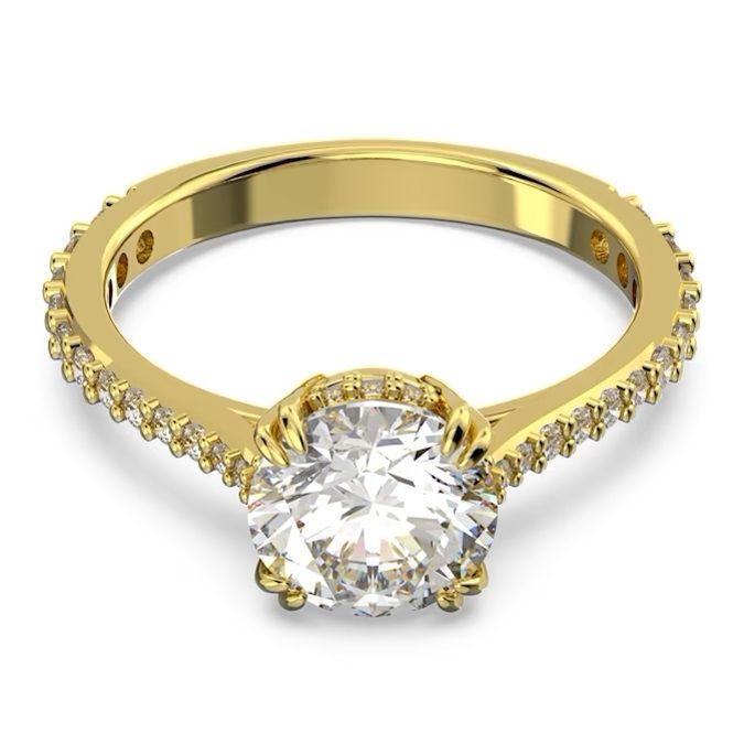 Luxury gold ring with Swarovski crystal, SWAROVSKI JEWELS JEWELRY Mod. 5642617.