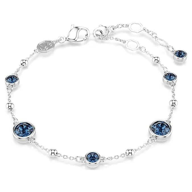 Elegant blue gemstone bracelet from SWAROVSKI JEWELS JEWELRY Mod. 5730679 on a white background.