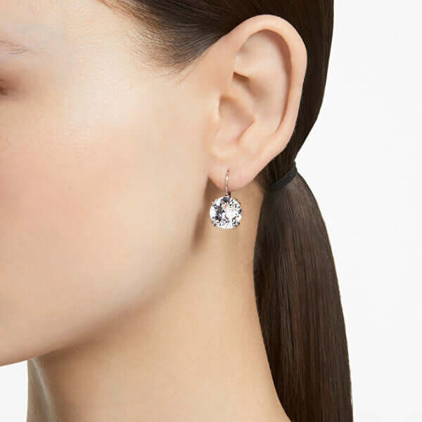 SWAROVSKI Mod. 5628351 earrings for women in silver with quartz analog movement, shown on model.