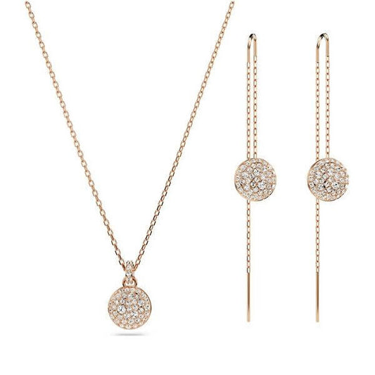 Elegant Swarovski necklace and earring set with sparkling crystals.