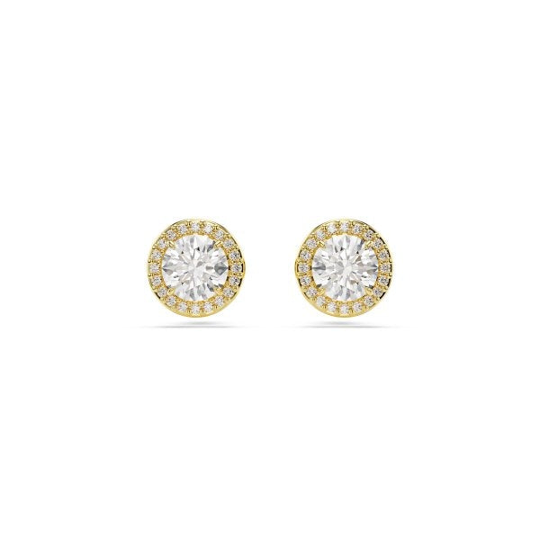 Elegant gold and crystal stud earrings showcasing the SWAROVSKI Mod. 5686637 for a sophisticated look.