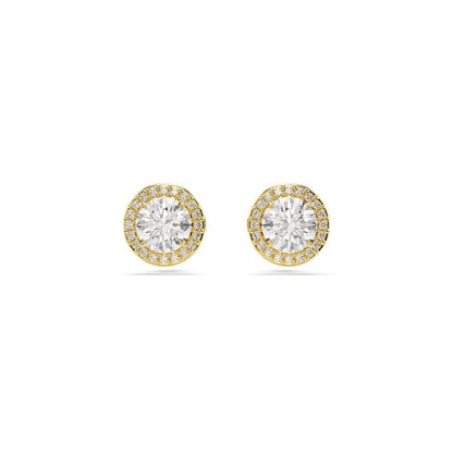 Elegant gold and crystal stud earrings showcasing the SWAROVSKI Mod. 5686637 for a sophisticated look.