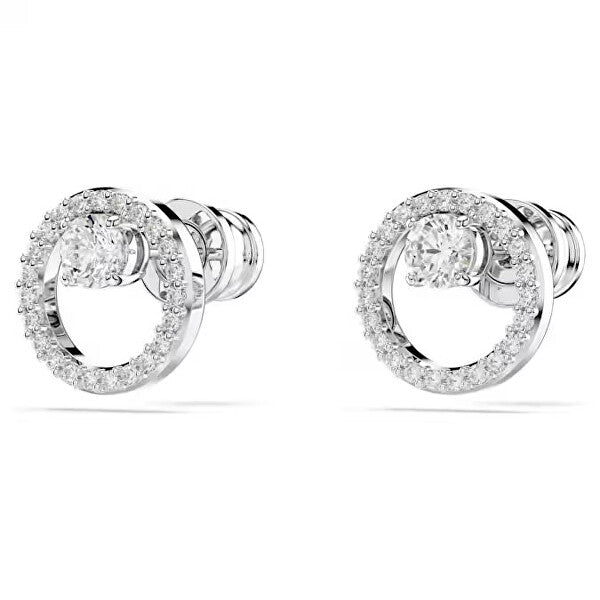SWAROVSKI Mod. 5692262 earrings featuring sparkling crystals in circular designs, elegant jewelry accessory, luxury style.