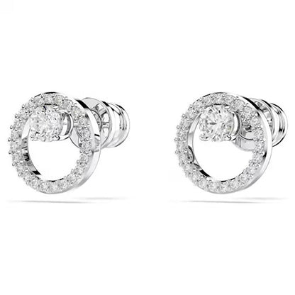 SWAROVSKI Mod. 5692262 earrings featuring sparkling crystals in circular designs, elegant jewelry accessory, luxury style.