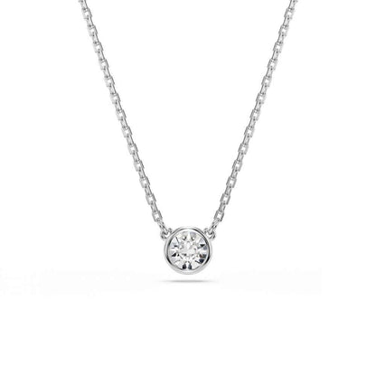 SWAROVSKI Mod. 5696039 Imber Pendant Necklace, round cut, rhodium plated, white stone, elegant minimalist design