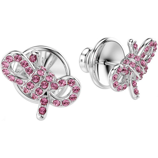 SWAROVSKI Mod. 5723557 earrings, silver 925°, pink crystals, quartz analog, in official box, water-resistant, 5 ATM, 38 mm case