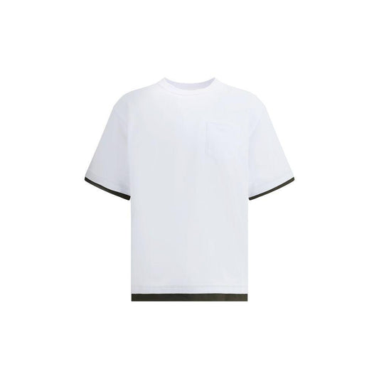 Sacai White Cotton T-Shirt Sacai