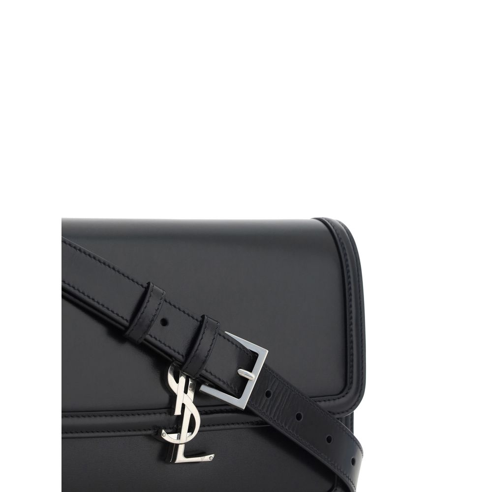 Saint Laurent Black Calf Leather Bos Taurus Shoulder Bag