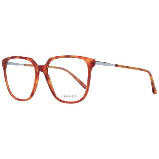 Sandro Brown Women Glasses Frame - full-rim butterfly style with metal and plastic frame, demo lenses, and branded case included.