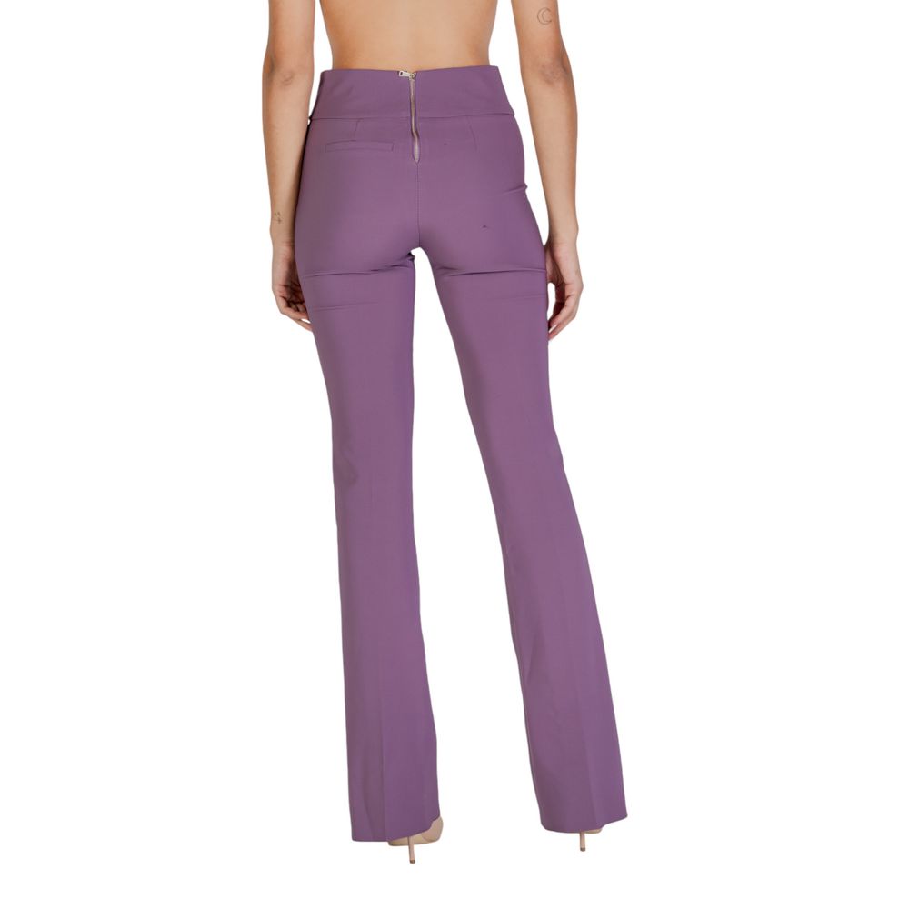 Sandro Ferrone Purple Polyester Flared Pants
