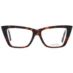 Sportmax Brown Women Glasses Frame in acetate, full-rim butterfly style with demo lenses, size 55-16-140, includes branded case.