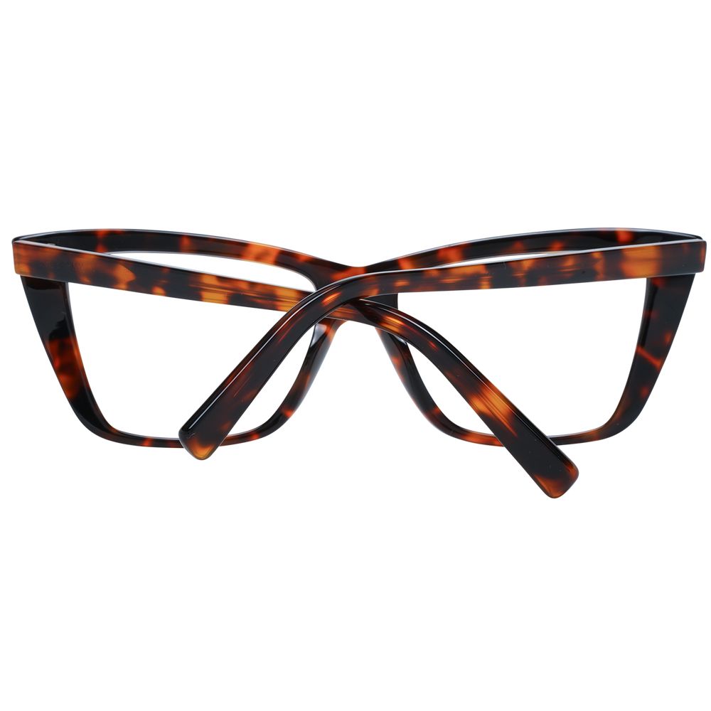 Sportmax Brown Women Glasses Frame, acetate full-rim butterfly style, 55-16-140 size, demo lenses, comes with branded case.