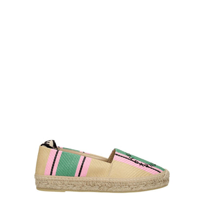 Stella McCartney Multicolor Fabric Espadrilles with logo, self-tie closure, round toe, and low flat rubber sole in casual style.