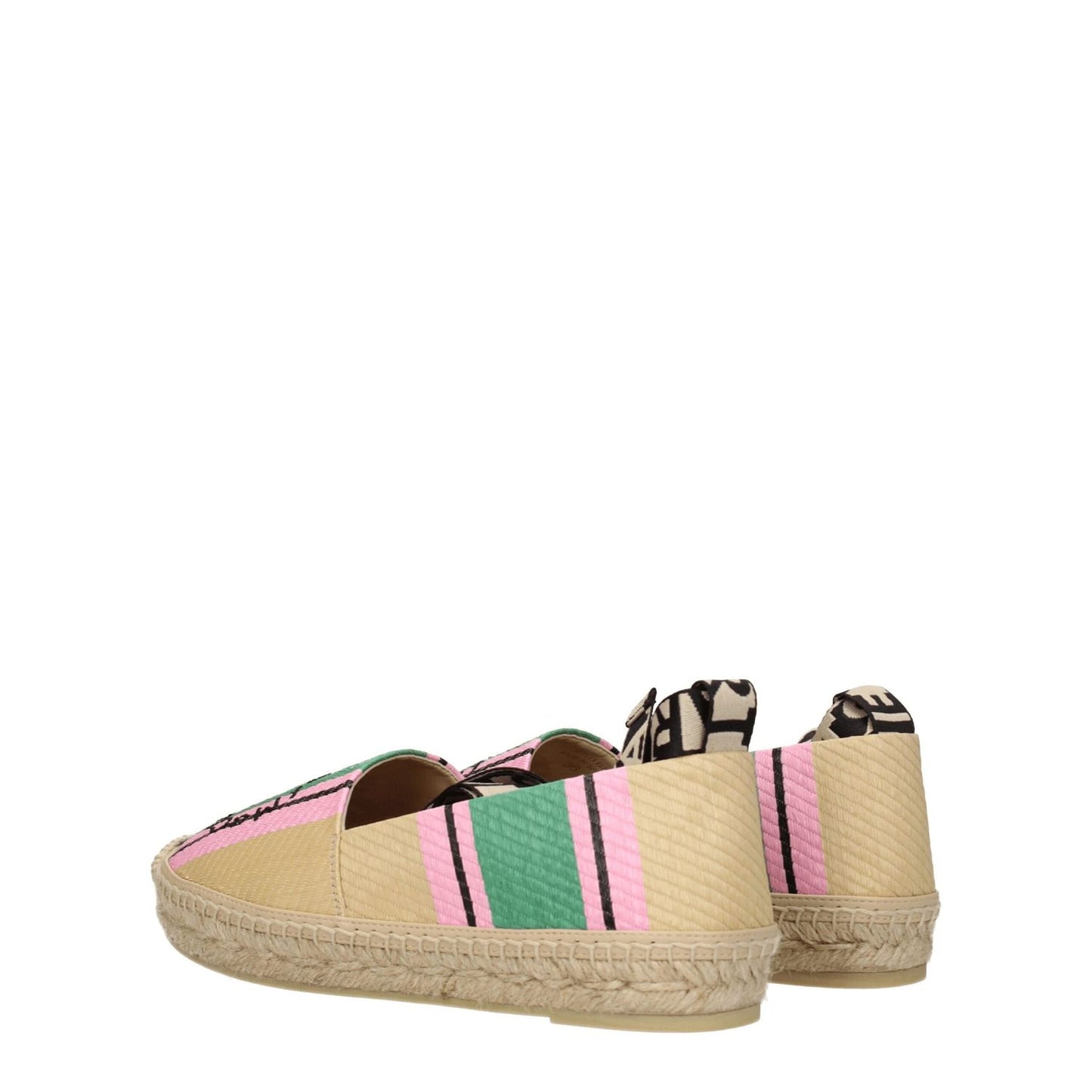 Stella McCartney Multicolor Fabric Espadrilles with round toe, rubber sole, and self-tie closure, featuring logo on fabric.
