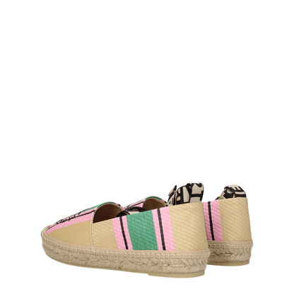 Stella McCartney Multicolor Fabric Espadrilles with round toe, rubber sole, and self-tie closure, featuring logo on fabric.