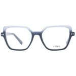 Sting Blue Men Glasses Frame with full-rim acetate and plastic, blue polarized lenses, rectangular style, includes branded case.