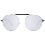 Sting Gray Men Sunglass, grey metal aviator frame with full-rim mirrored lenses, 100% UVA/UVB protection, includes branded case.