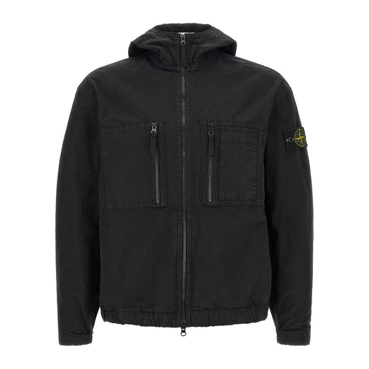 Stone Island Black Cotton Shell Jacket