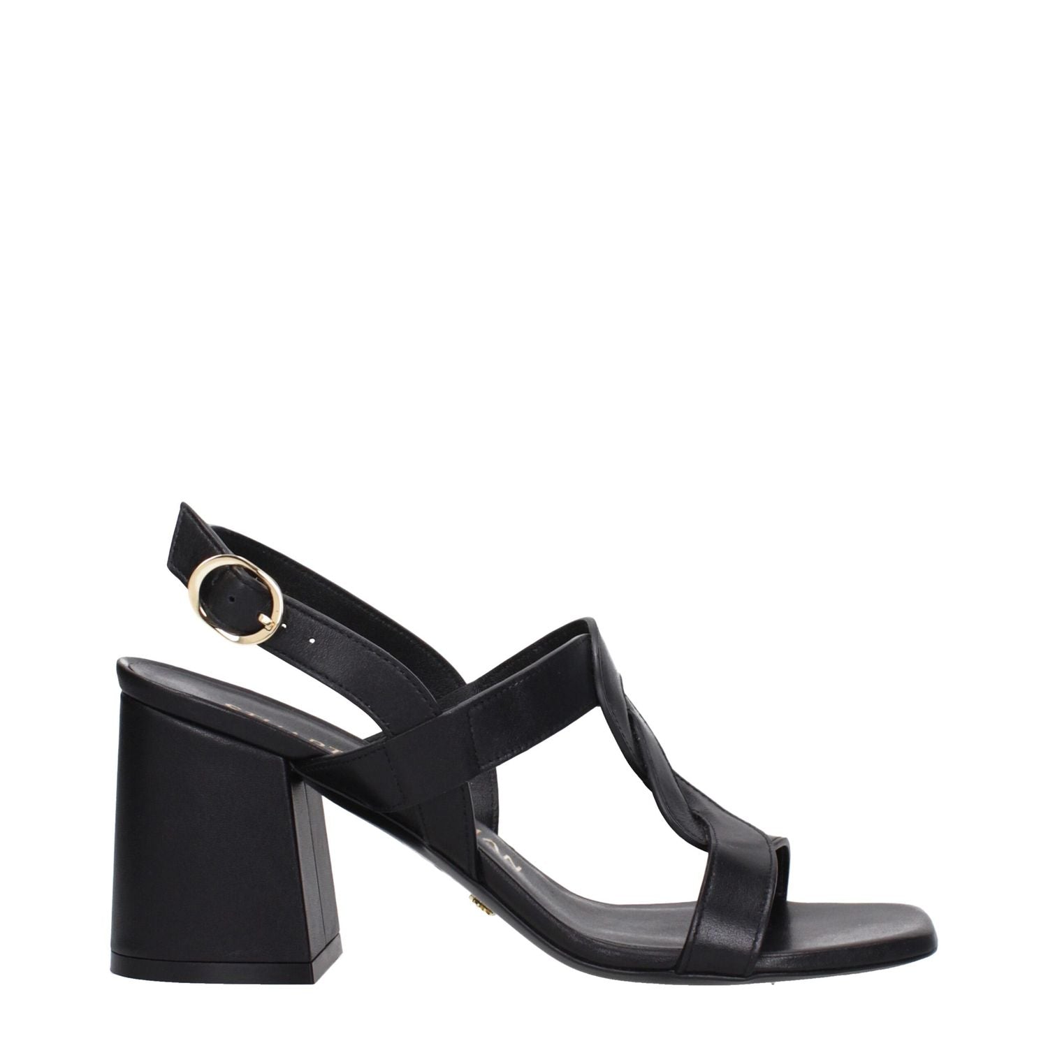 Stuart Weitzman Black Leather Platform Sandals